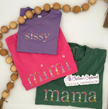 Floral Name Tee | Any Name